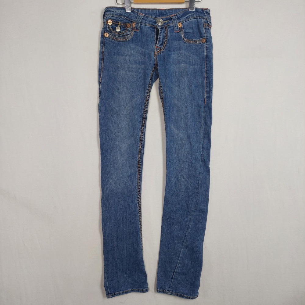 True Religion Joey Big T Twisted Leg Jeans Size 26 Medium Wash Made in USA